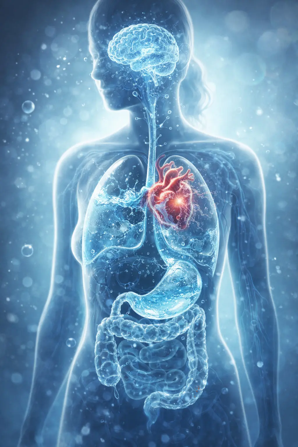 Ein Glas Wasser auf einem Holztisch im Morgenlicht