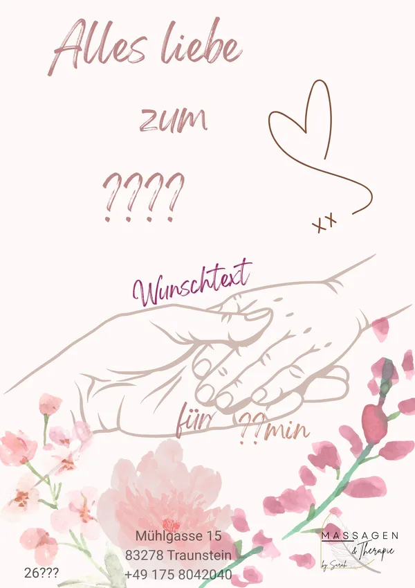 Schlichter, eleganter Massage-Gutschein