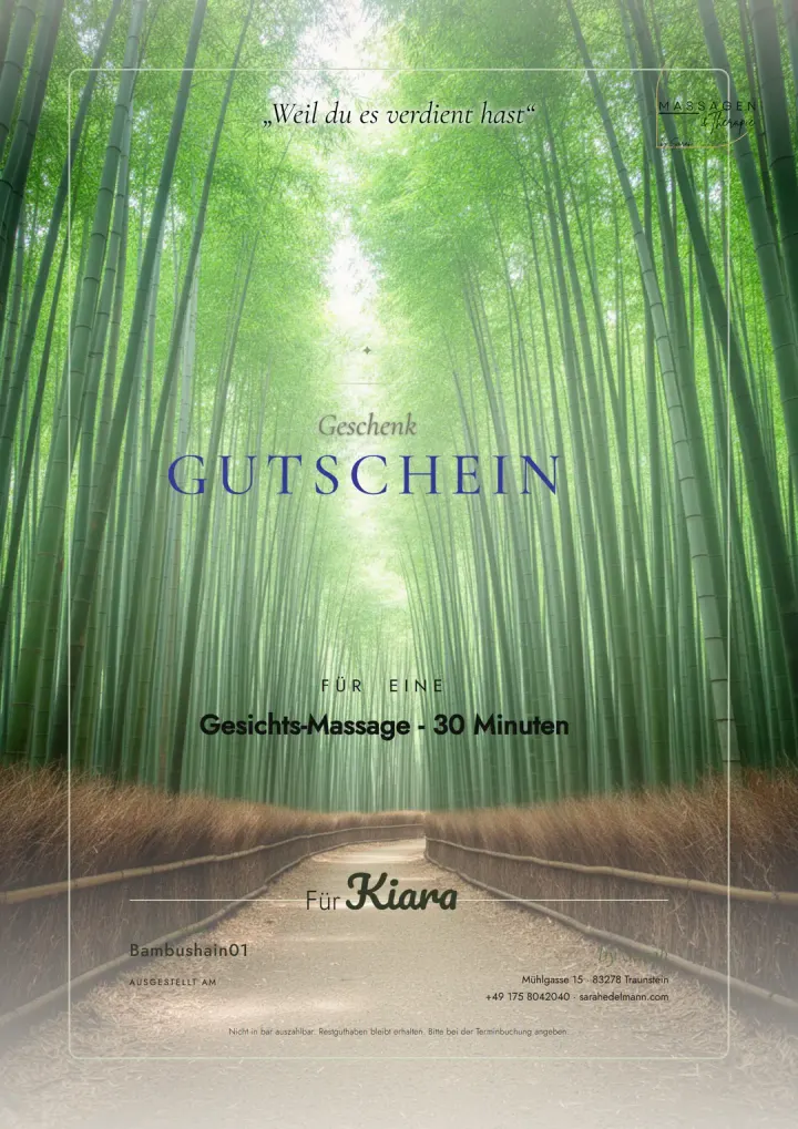 Massage-Gutschein mit Bambuswald