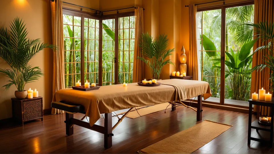 Entspannende Atmosphäre in der Massage-Praxis